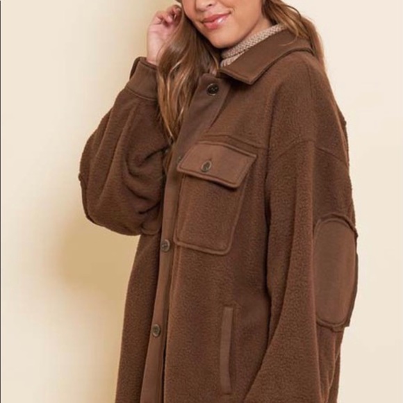 🆕Longline button down fleece coat - Picture 8 of 10